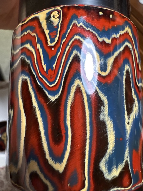 古玩雜項犀皮漆器茶筒茶匙真品鑒賞圖