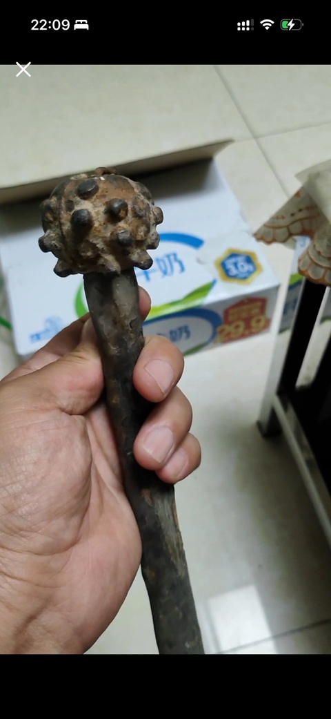 古玩銅器錘頭兵器真品鑒賞圖