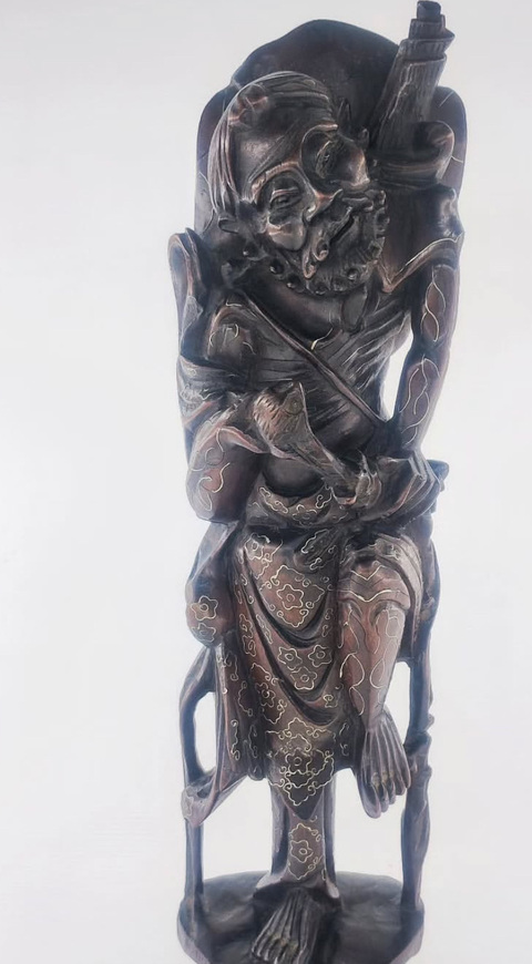 古玩雜項(xiàng)龍眼木雕達(dá)摩渡江真品鑒賞圖