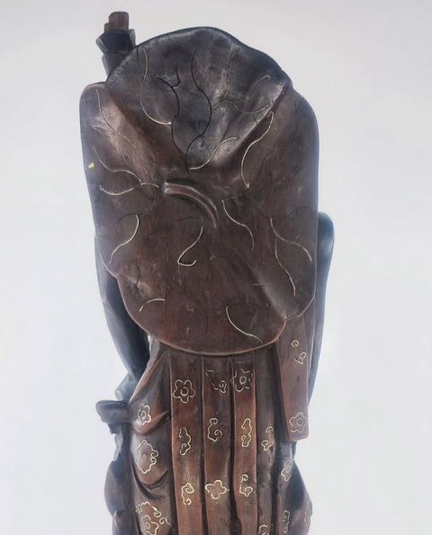 古玩雜項(xiàng)龍眼木雕達(dá)摩渡江真品鑒賞圖