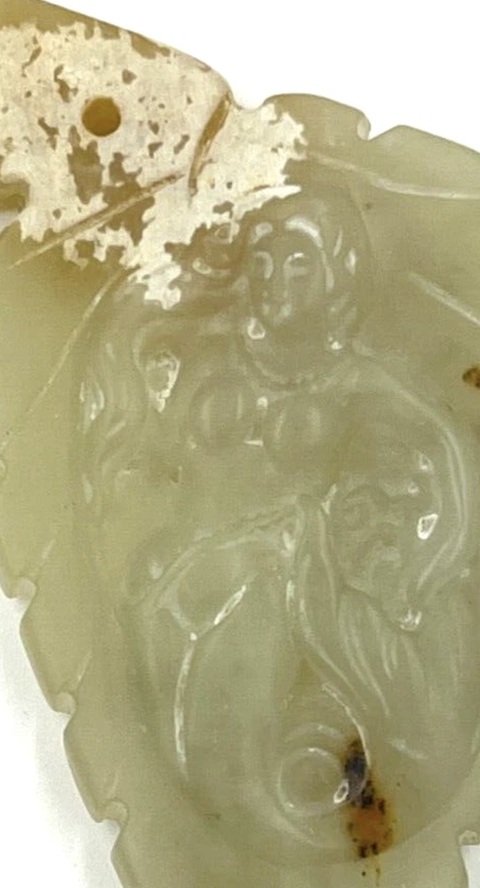 古玩玉器和田山料葉子掛了真品鑒賞圖