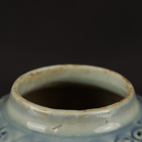 古玩陶瓷魚藻紋青花罐真品鑒賞圖