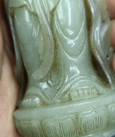 古玩玉器觀音擺件真品鑒賞圖
