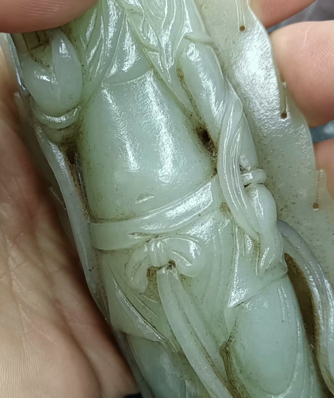 古玩玉器觀音擺件真品鑒賞圖