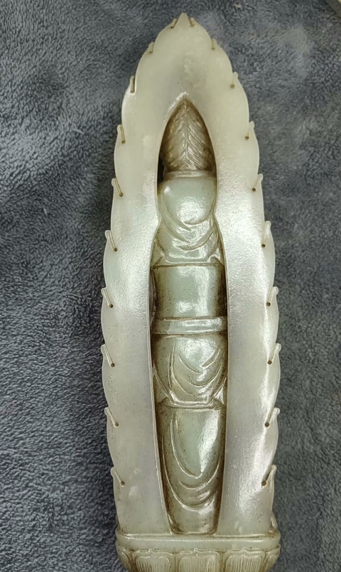 古玩玉器觀音擺件真品鑒賞圖