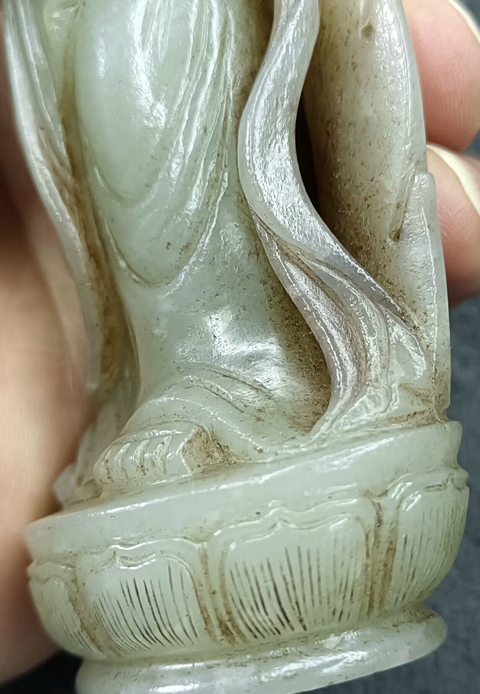 古玩玉器觀音擺件真品鑒賞圖