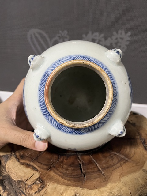 古玩陶瓷青花連生貴子圖四系壺拍賣，當前價格2500元
