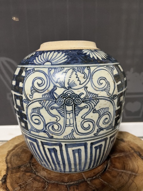 古玩陶瓷福在眼前囍字紋罐真品鑒賞圖