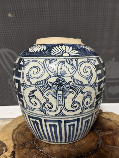 古玩陶瓷福在眼前囍字紋罐真品鑒賞圖