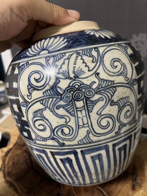古玩陶瓷福在眼前囍字紋罐真品鑒賞圖