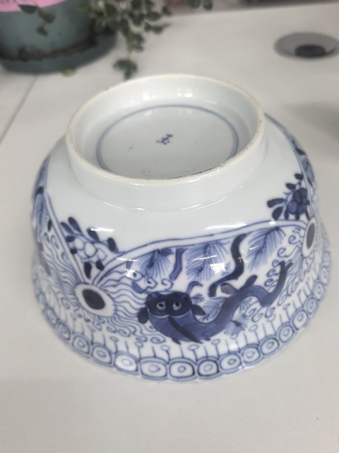 古玩陶瓷魚藻紋青花碗真品鑒賞圖