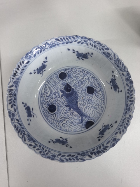 古玩陶瓷魚藻紋青花碗真品鑒賞圖