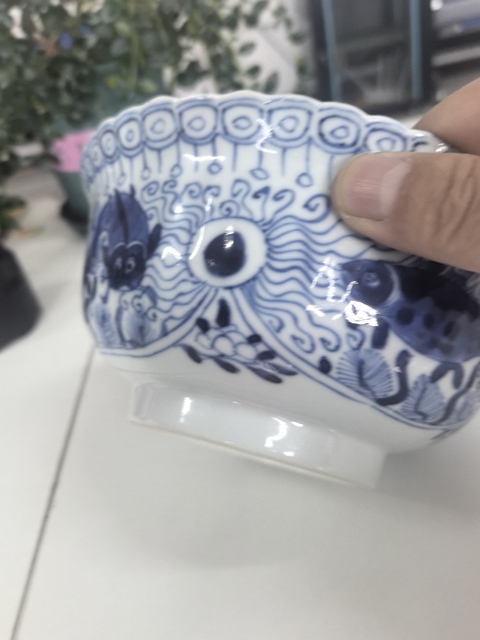 古玩陶瓷魚藻紋青花碗真品鑒賞圖