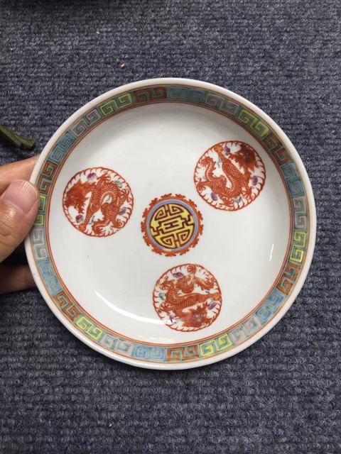 古玩陶瓷皮球花盤真品鑒賞圖