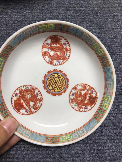 古玩陶瓷皮球花盤真品鑒賞圖