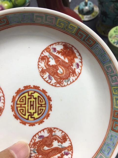 古玩陶瓷皮球花盤真品鑒賞圖