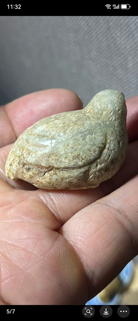 古玩玉器玉鵪鶉把件真品鑒賞圖