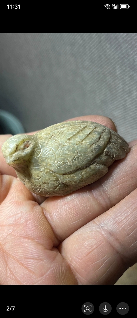 古玩玉器玉鵪鶉把件真品鑒賞圖
