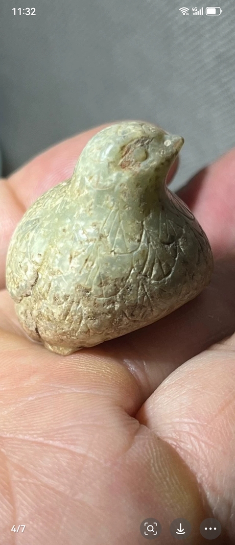 古玩玉器玉鵪鶉把件真品鑒賞圖