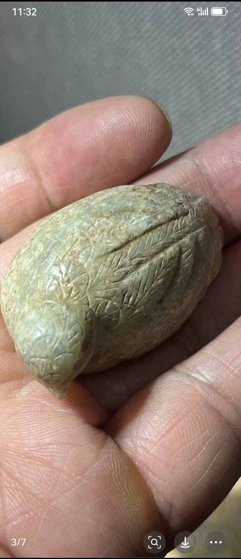 古玩玉器玉鵪鶉把件真品鑒賞圖