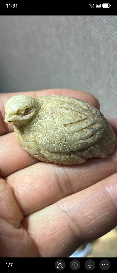 古玩玉器玉鵪鶉把件真品鑒賞圖