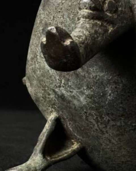古玩銅器元明獸足六方爐真品鑒賞圖