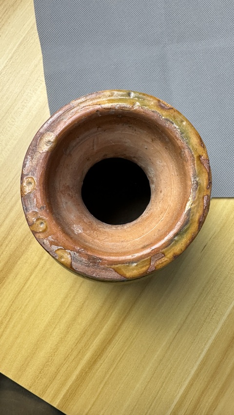 古玩陶瓷綠釉盤口壺真品鑒賞圖