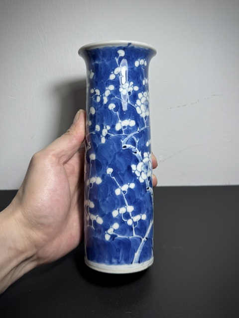 古玩陶瓷青花冰梅圖箭筒真品鑒賞圖