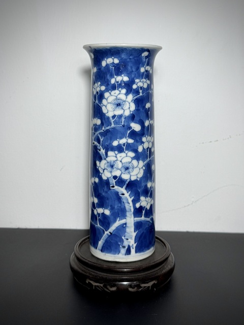 古玩陶瓷青花冰梅圖箭筒真品鑒賞圖