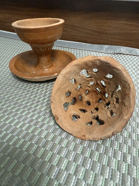 古玩陶瓷紅陶黃釉博山爐真品鑒賞圖