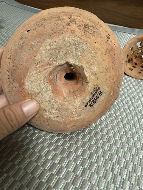 古玩陶瓷紅陶黃釉博山爐真品鑒賞圖