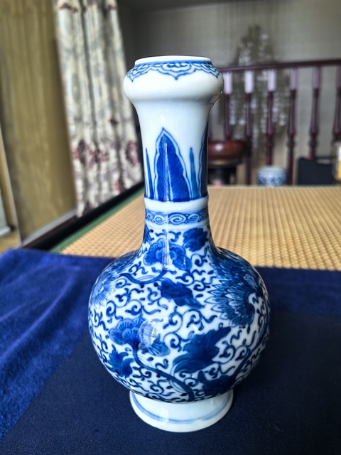 古玩陶瓷青花洗口瓶真品鑒賞圖