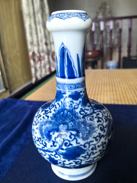 古玩陶瓷青花洗口瓶真品鑒賞圖