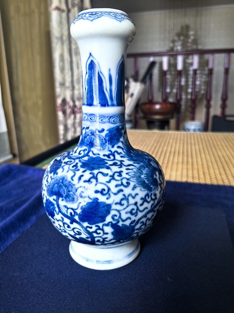 古玩陶瓷青花洗口瓶真品鑒賞圖