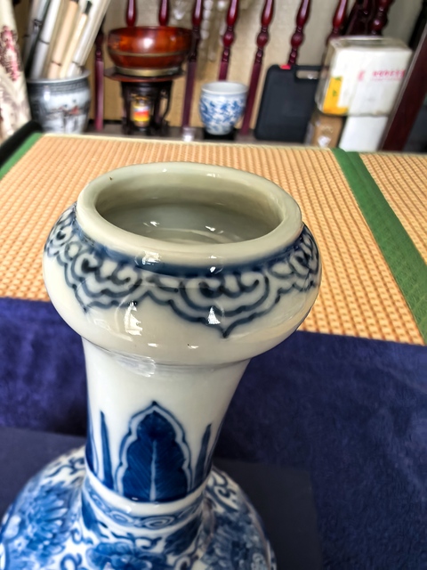 古玩陶瓷青花洗口瓶真品鑒賞圖