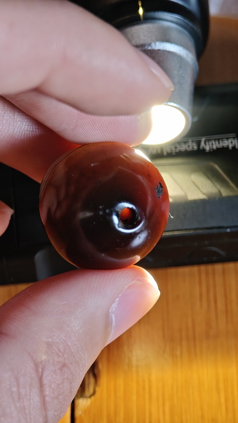 古玩玉器老瑪瑙珠真品鑒賞圖