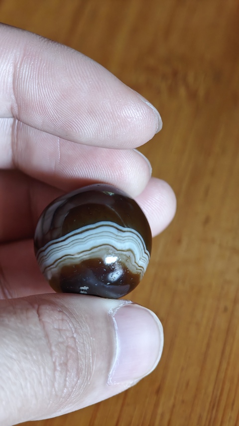 古玩玉器老瑪瑙珠真品鑒賞圖