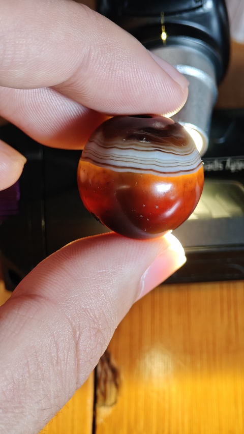 古玩玉器老瑪瑙珠真品鑒賞圖