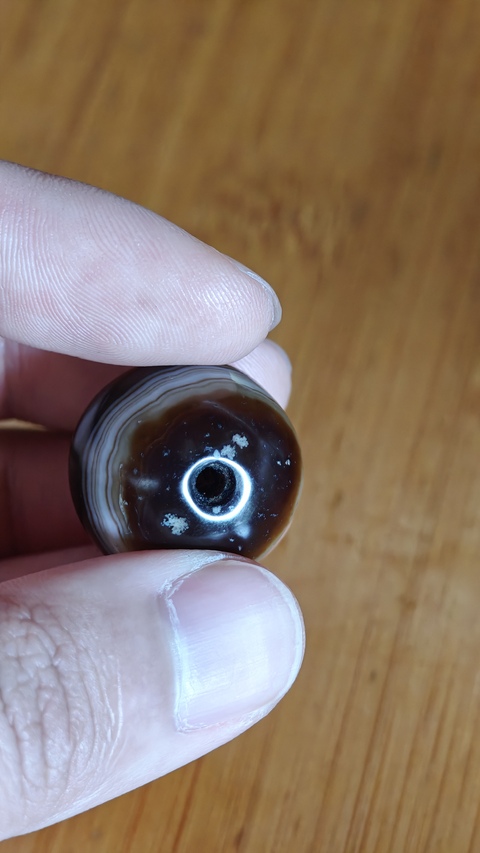 古玩玉器老瑪瑙珠真品鑒賞圖
