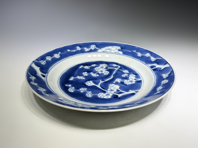 古玩陶瓷清康熙·青花冰梅盤真品鑒賞圖