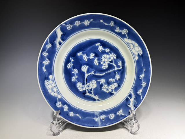 古玩陶瓷清康熙·青花冰梅盤真品鑒賞圖