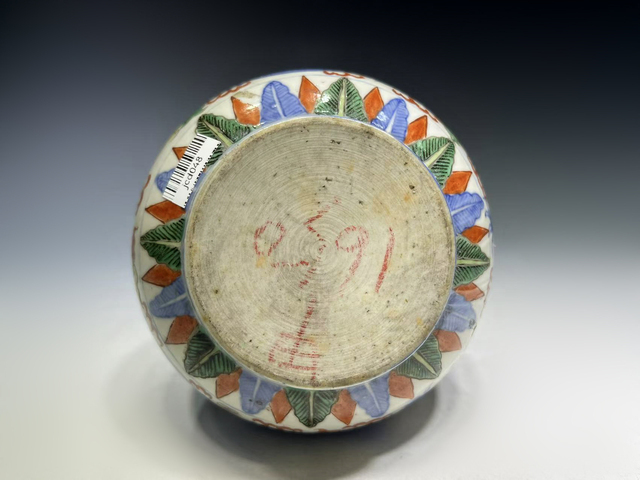 古玩陶瓷清晚期·青花加彩龍紋蒜頭瓶真品鑒賞圖