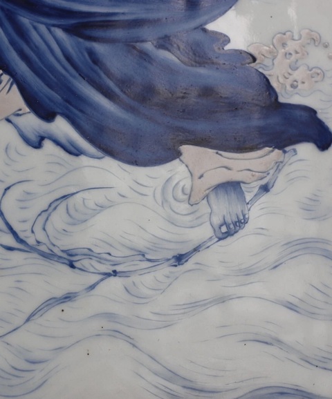 古玩陶瓷《一葦過江》瓷板畫(王步款)真品鑒賞圖