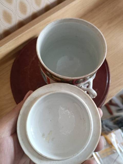 古玩陶瓷人物花繪雙耳搪缸真品鑒賞圖