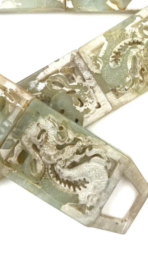 古玩玉器仿古做舊玉帶飾真品鑒賞圖
