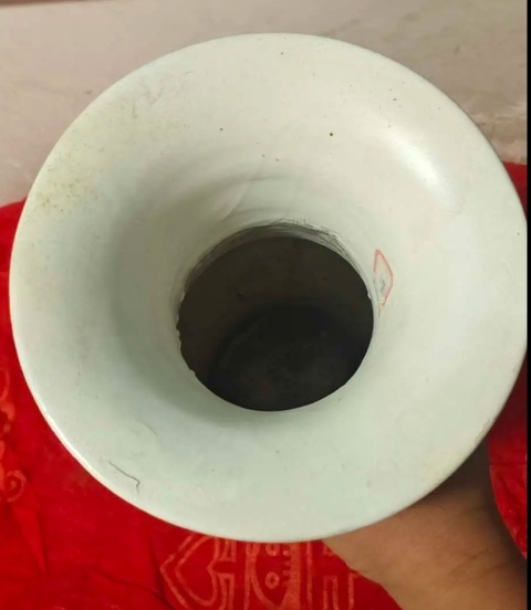 古玩陶瓷三娘教子花觚真品鑒賞圖