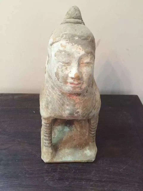 古玩陶瓷唐代鎮墓傭真品鑒賞圖