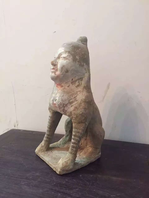 古玩陶瓷唐代鎮墓傭真品鑒賞圖