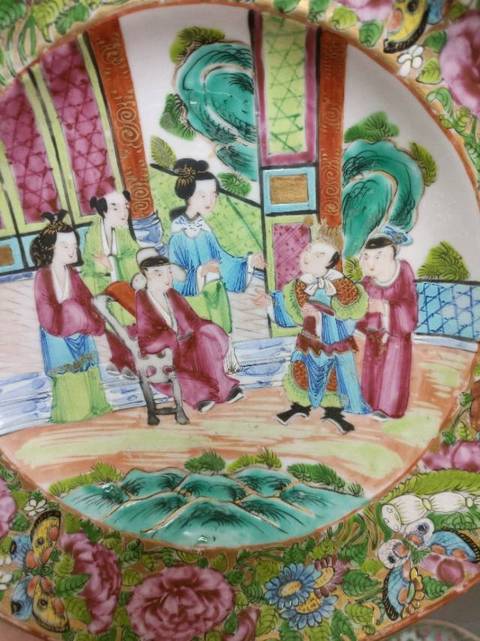 古玩陶瓷仕女人物賞盤真品鑒賞圖