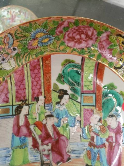 古玩陶瓷仕女人物賞盤真品鑒賞圖